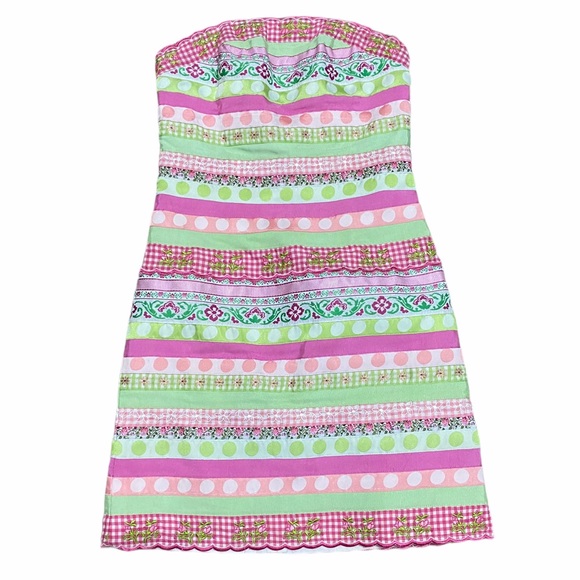 Lilly Pulitzer Dresses & Skirts - Lilly Pulitzer Strapless Patch Dress Size 0